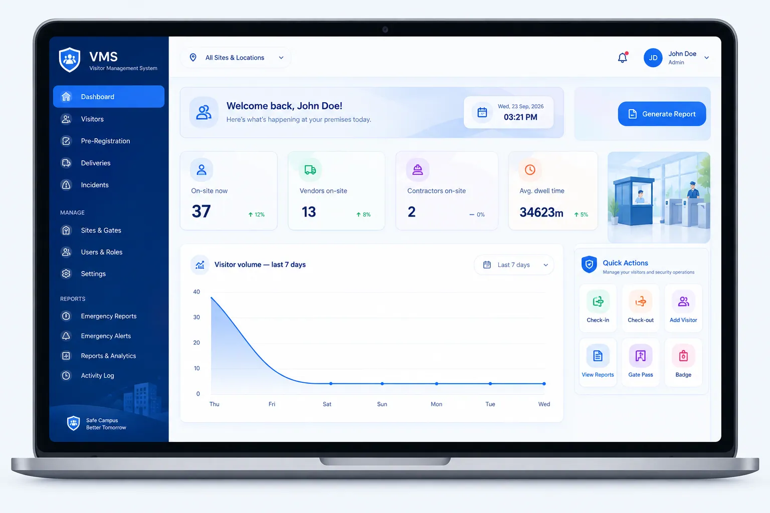 VMS admin dashboard